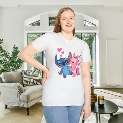 Valentine Stitch Kisses Adult Unisex Tshirt