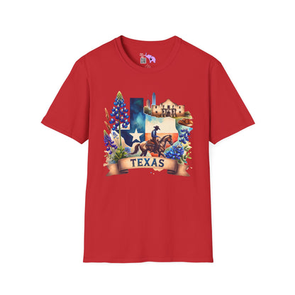 Texas Cowboy & Bluebonnets Adult T-shirt
