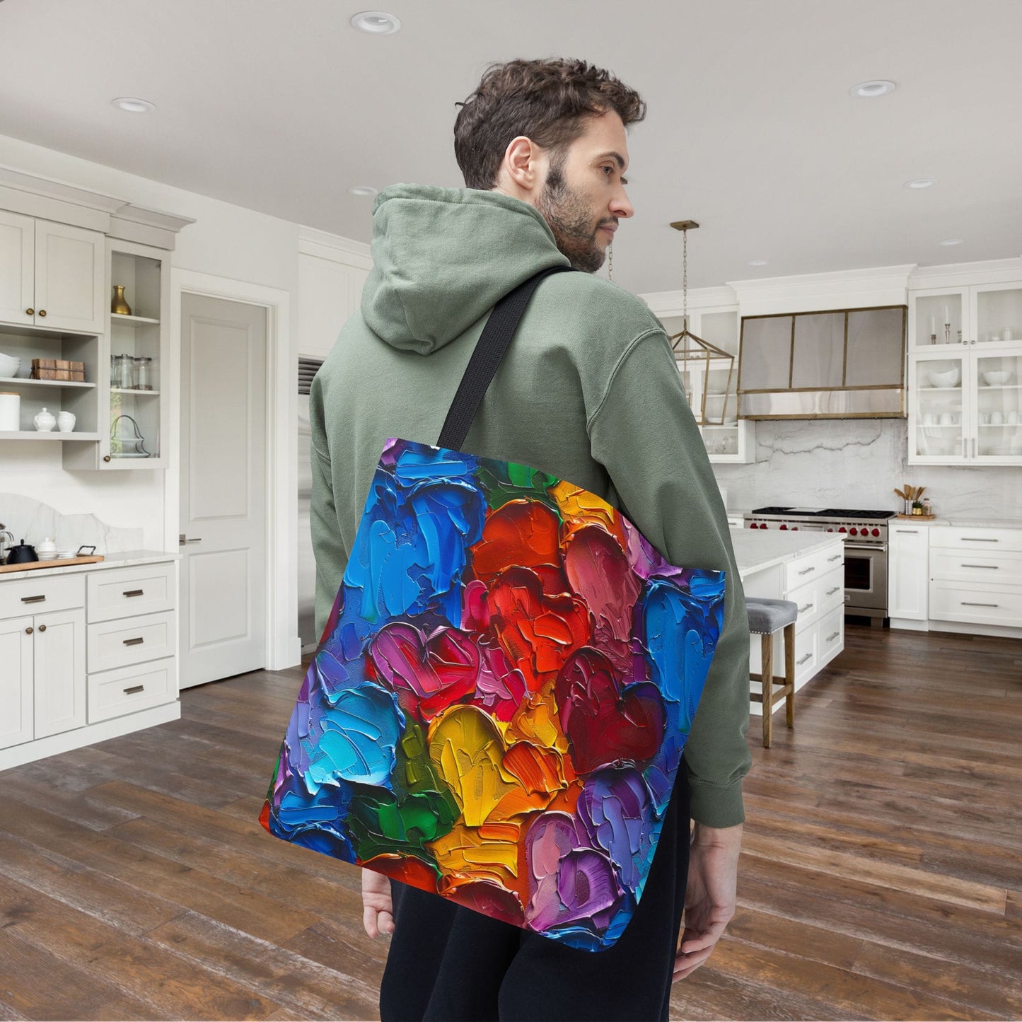 Palette Knife Hearts Canvas Tote Bag