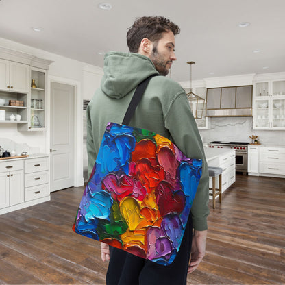 Palette Knife Hearts Canvas Tote Bag
