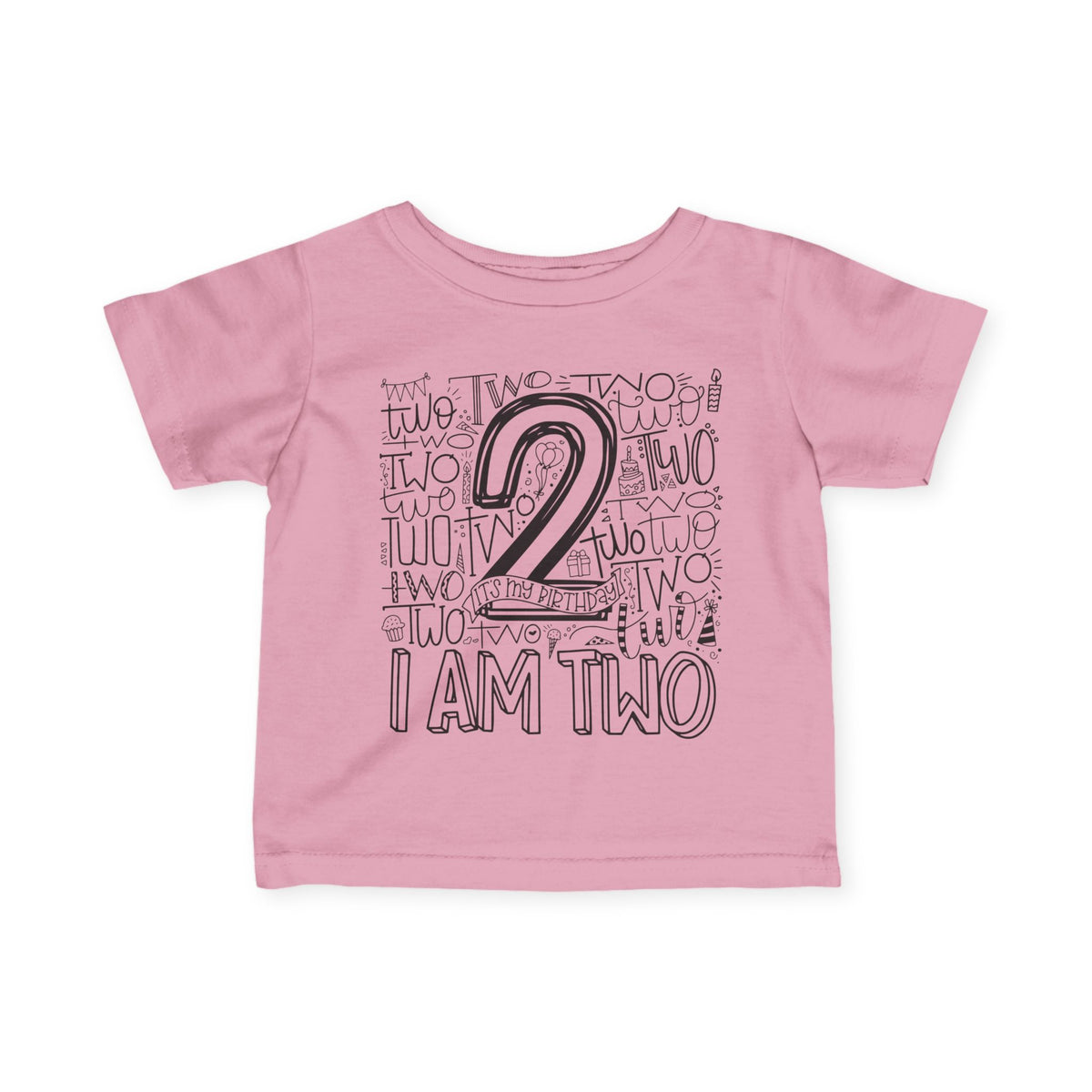 I Am Two Typography Infant T-Shirt