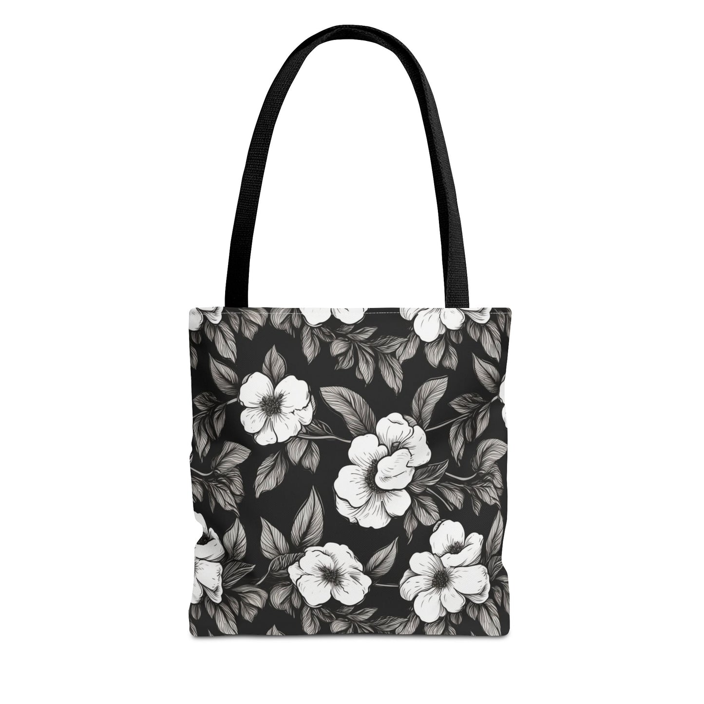 Black & White Daisies Canvas Tote Bag