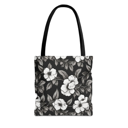 Black & White Daisies Canvas Tote Bag