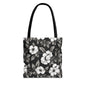 Black & White Daisies Canvas Tote Bag