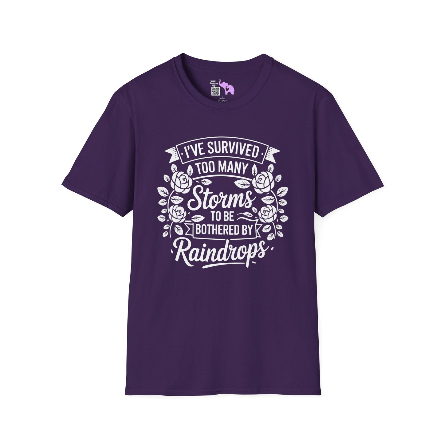 I've Survived Too Many Storms To Be Bothered By Raindrops Adult T-shirt