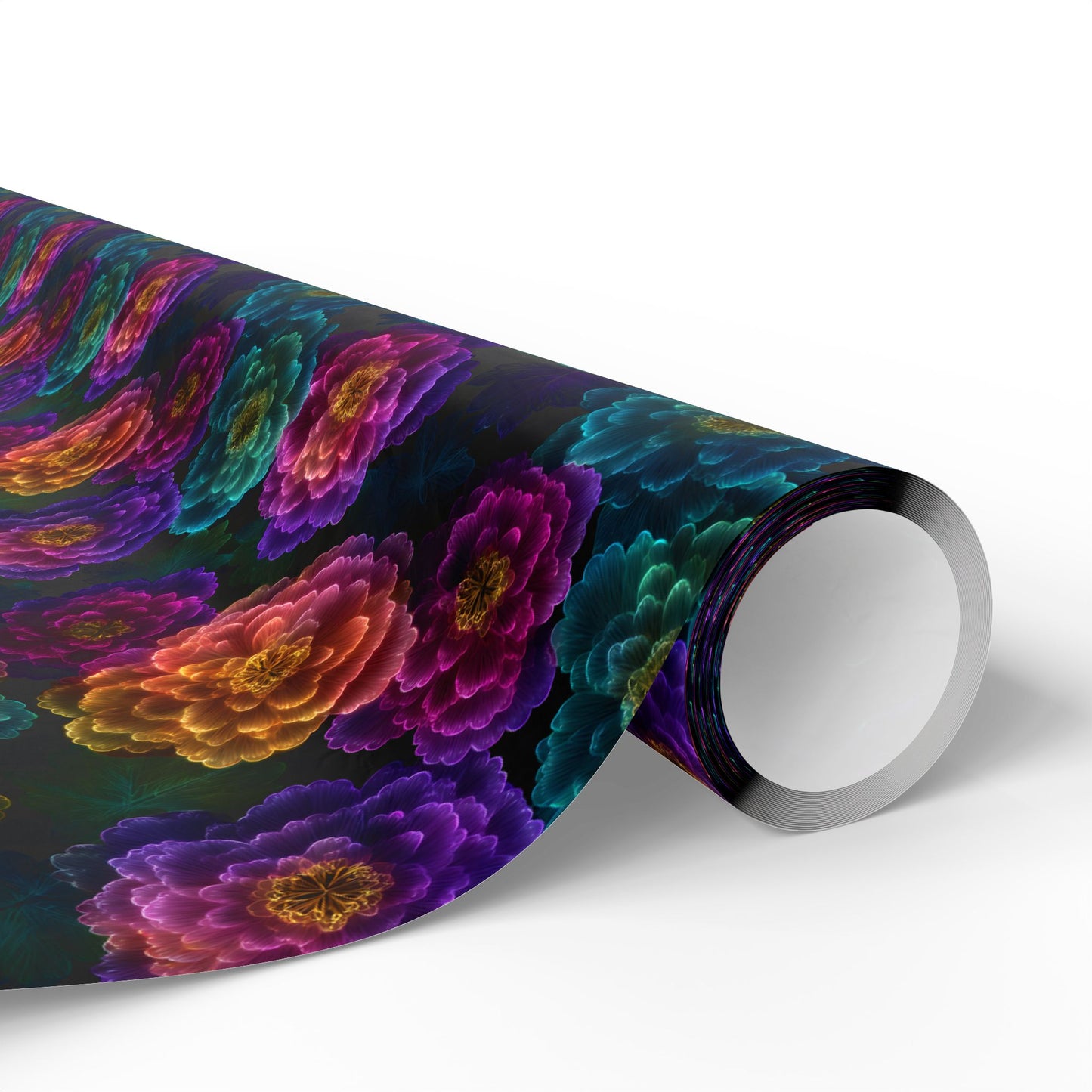 Neon Whisper Blooms Wrapping Paper
