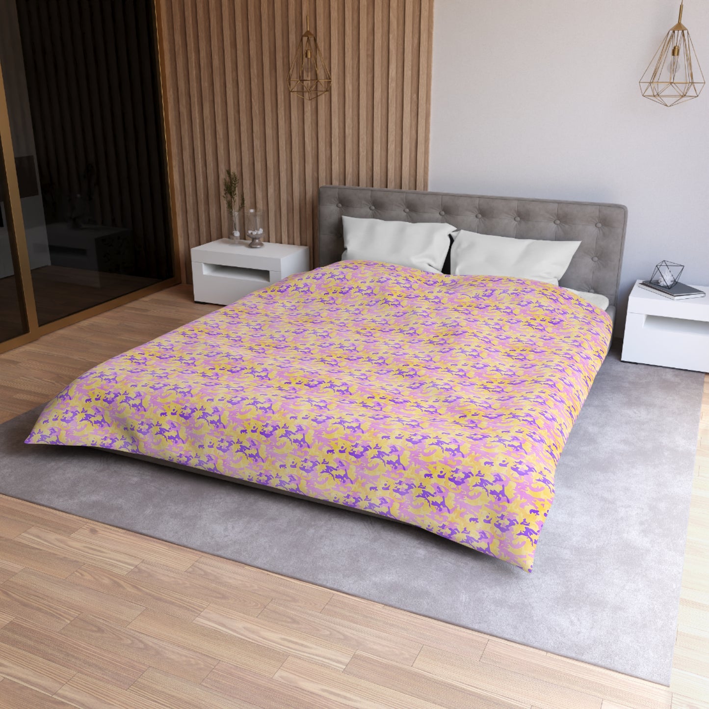 Peach Sorbet Camo Microfiber Duvet Cover