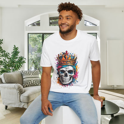 Colorful Crowned Skull Adult T-shirt