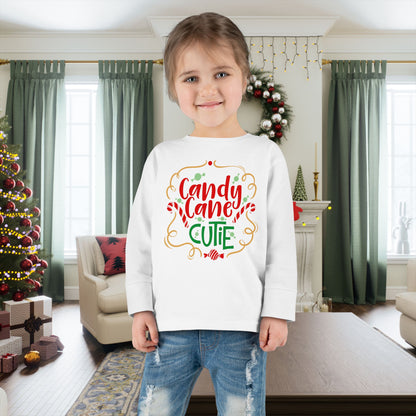 Candy Cane Cutie Toddler Long Sleeve Tee
