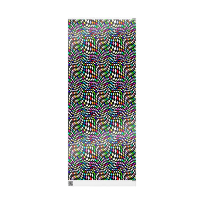 Warped Colorful Checkered Wrapping Paper