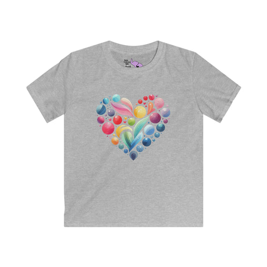 Color Pop Heart Youth Softstyle Tee