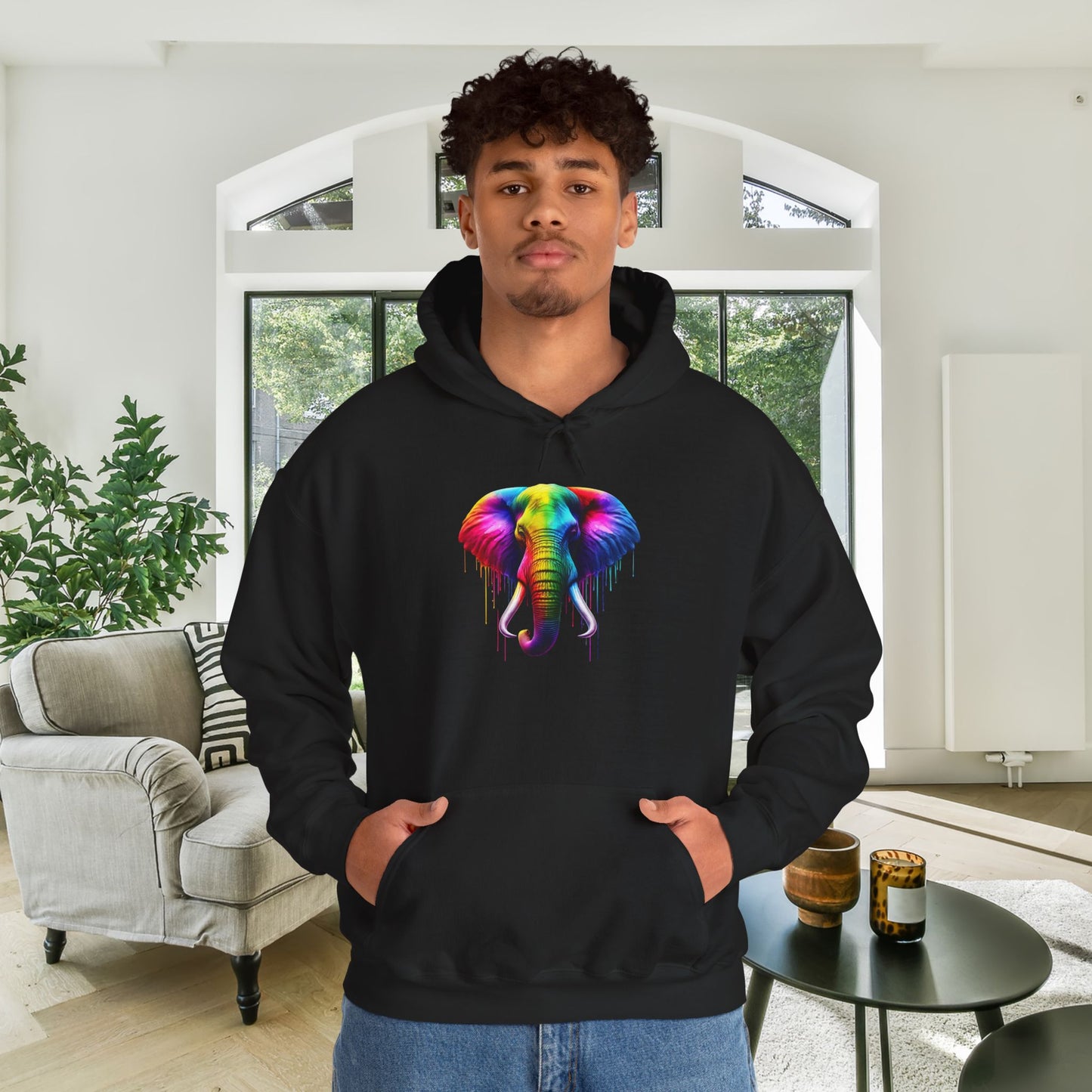 Colorful Elephant Heavy Blend™ Hooded Sweatshirt
