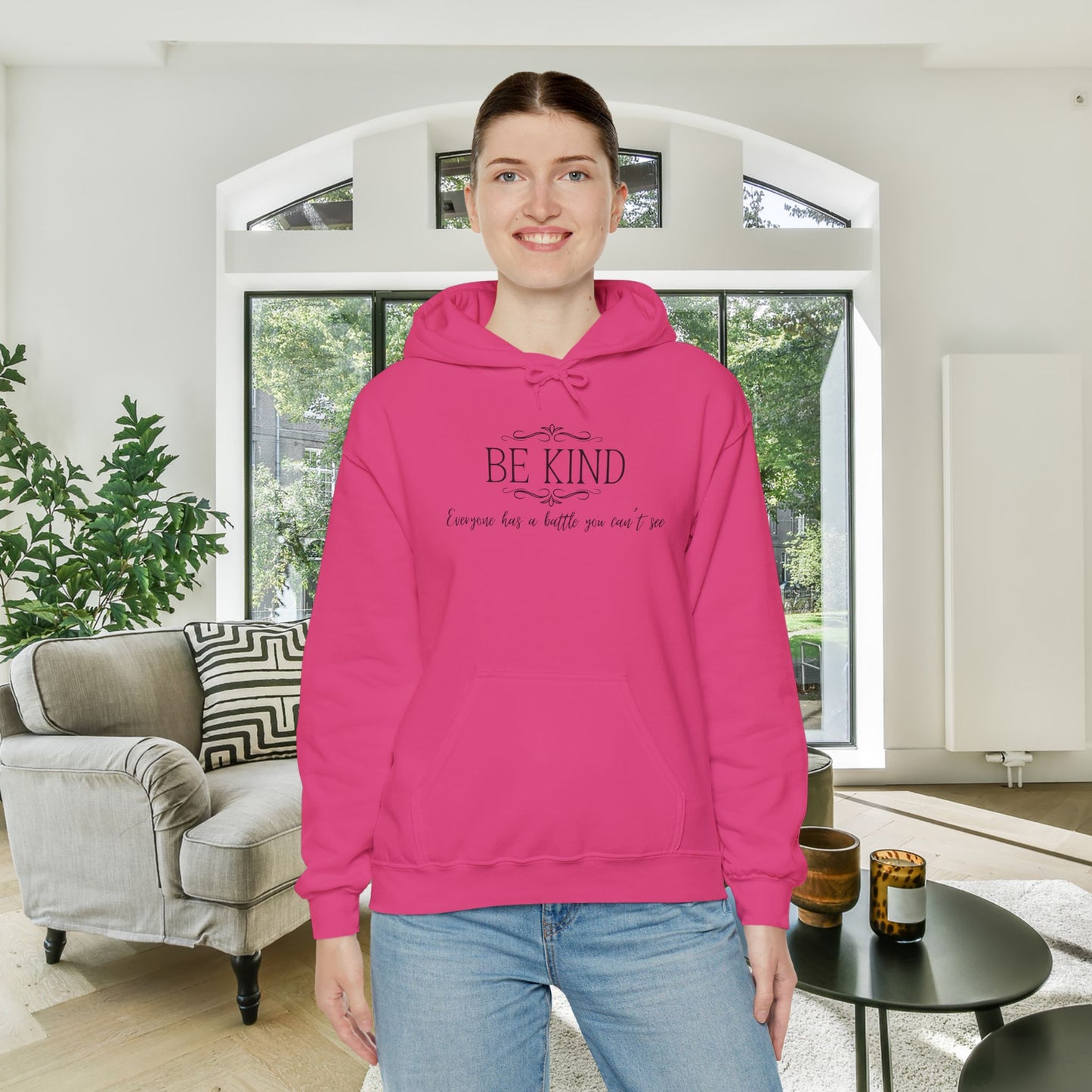 Be Kind Everyone Has A Battle You Can't See Heavy Blend™ Hooded Sweatshirt