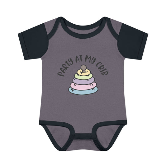 Party At My Crib Infant Baby Rib Bodysuit