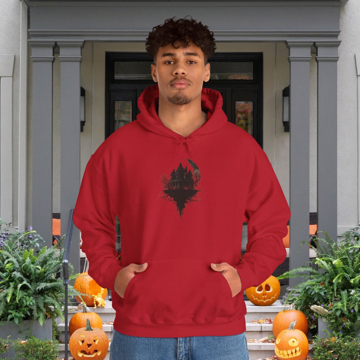 Halloween Haunted House Heavy Blend™ Hooded Sweatshirt