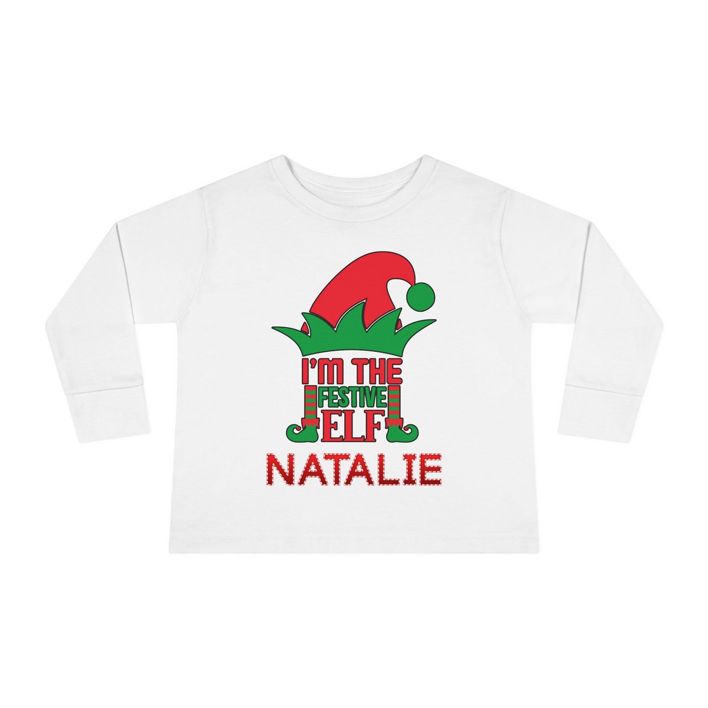 I'm The Festive Elf Toddler Long Sleeve Tee