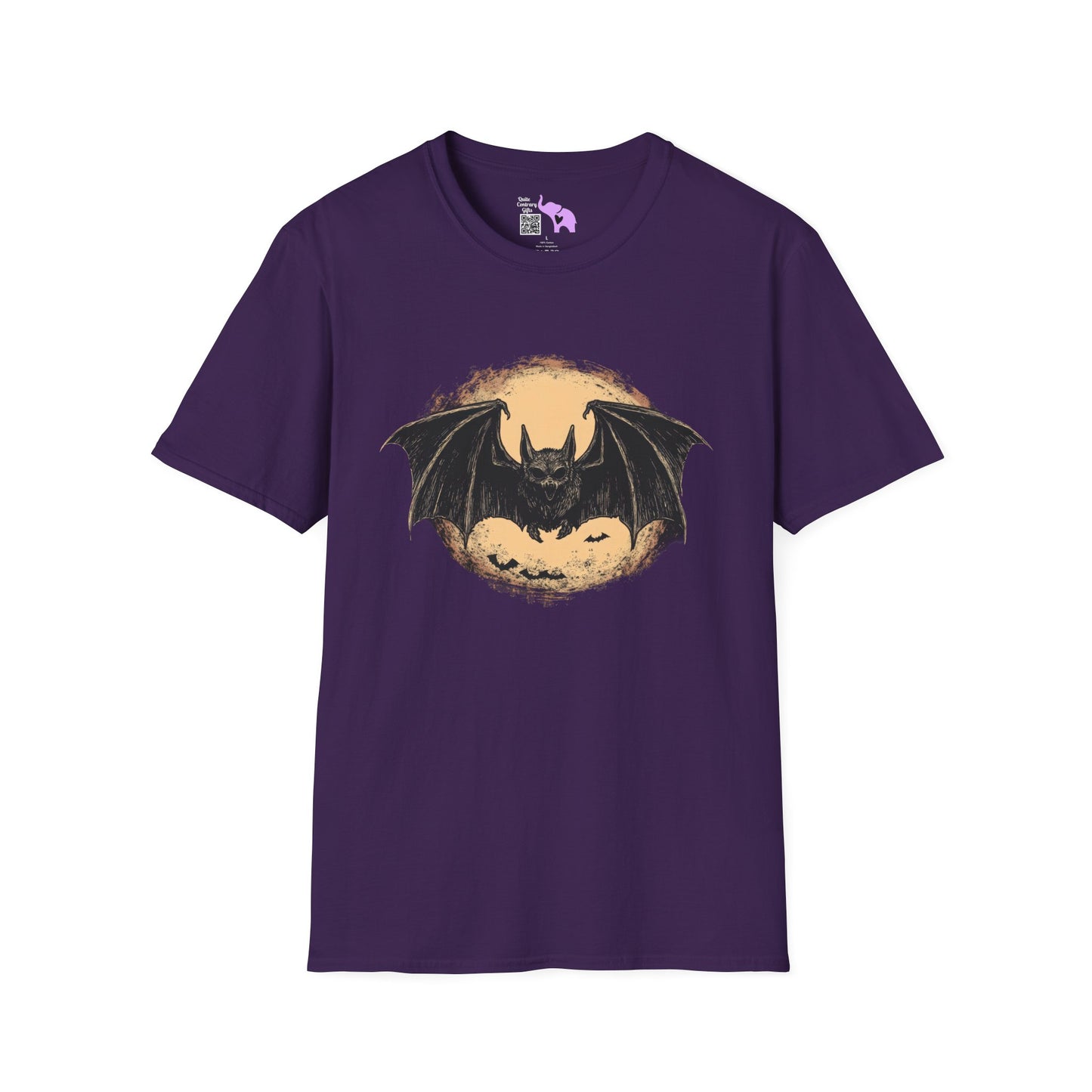 Bat Over Moon Adult T-shirt