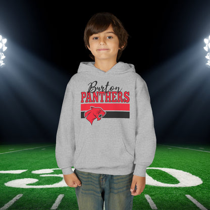 Burton Panthers w/Mascot & Stripes Youth Heavy Blend Hoodie
