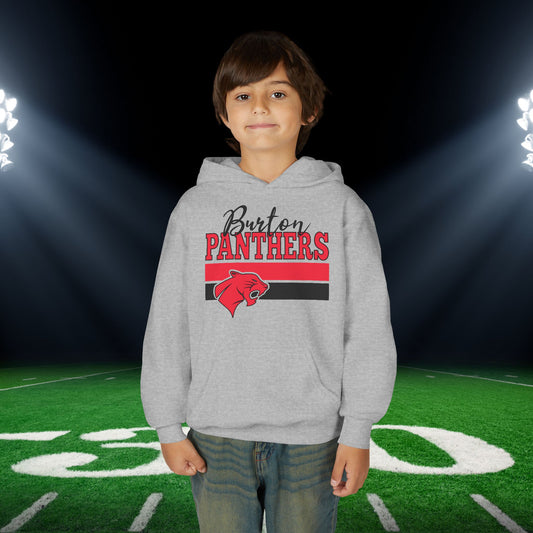 Burton Panthers w/Mascot & Stripes Youth Heavy Blend Hoodie