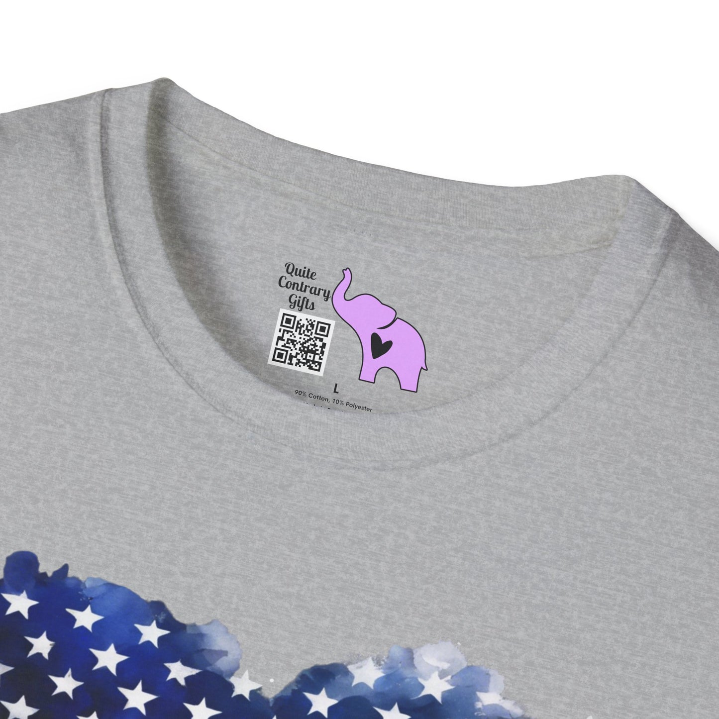 American Flag Heart w/Eagle Adult T-shirt