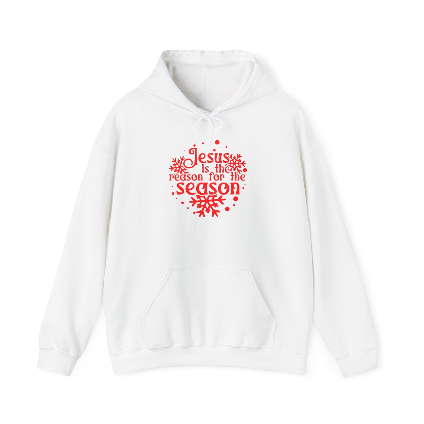 Jesus Is The Reason For The Season Snowflake Adult Heavy Blend™ Hooded Sweatshirt