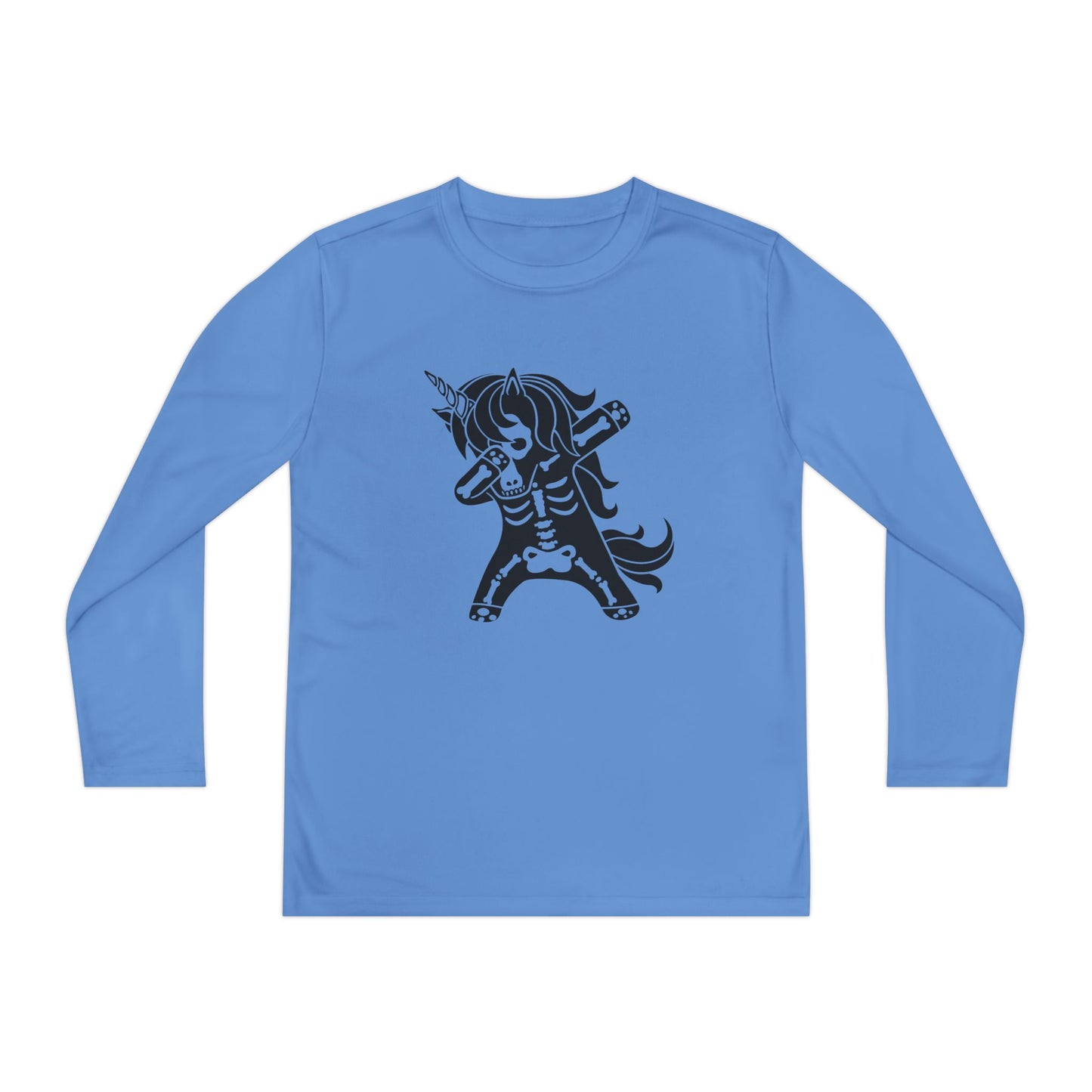Dabbing Unicorn Skeleton Youth Long Sleeve Tee