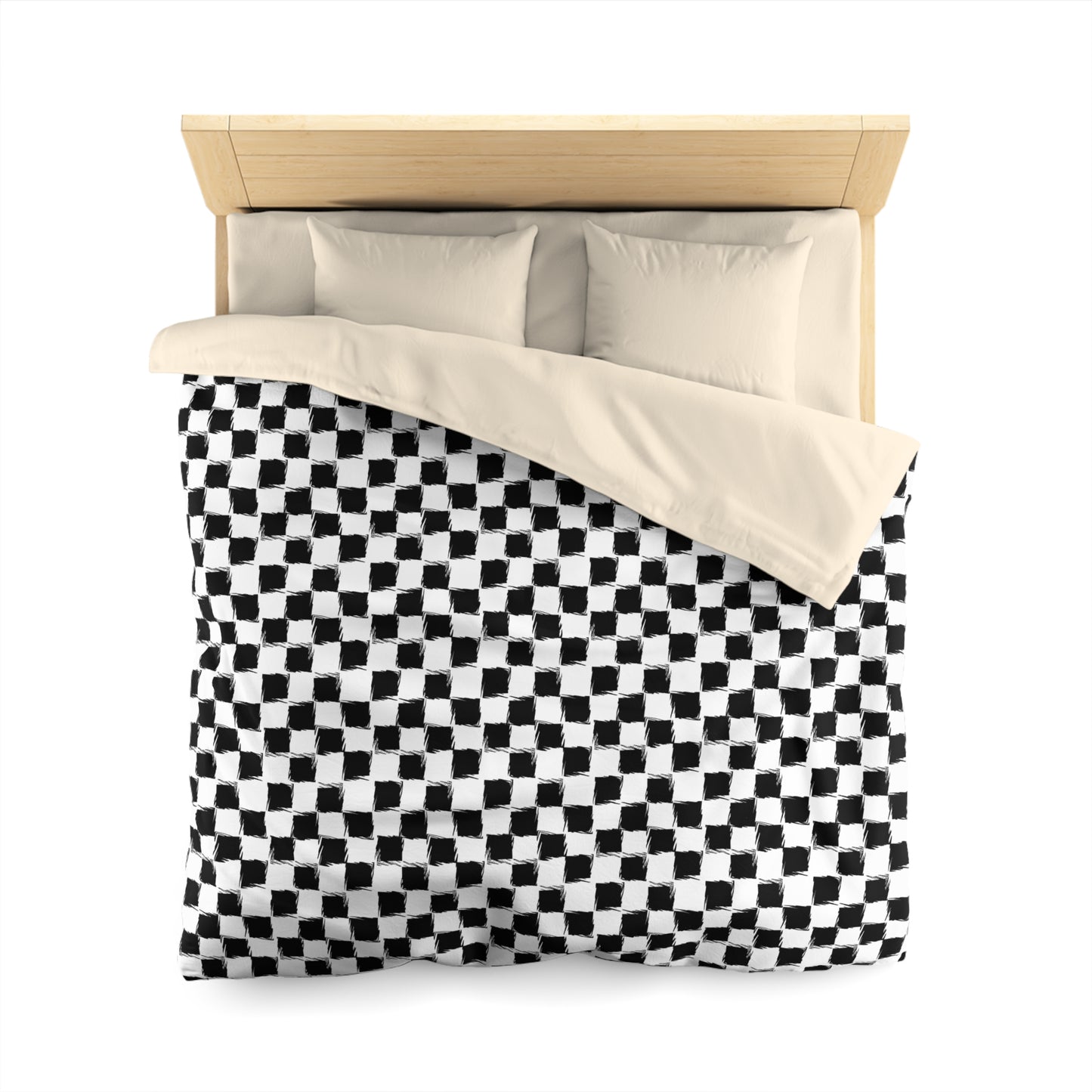 Distorted Check Microfiber Duvet Cover
