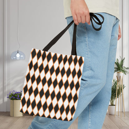 Midnight Ember Harlequin Canvas Tote Bag