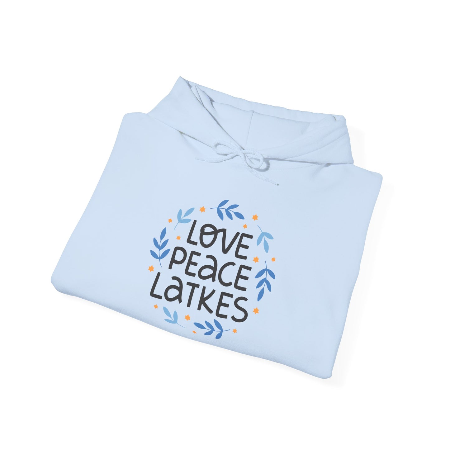 Hanukkah Love Peace Latkes Adult Heavy Blend™ Hooded Sweatshirt