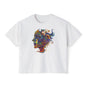Colorful Paisley Woman Profile Women's Boxy Tee