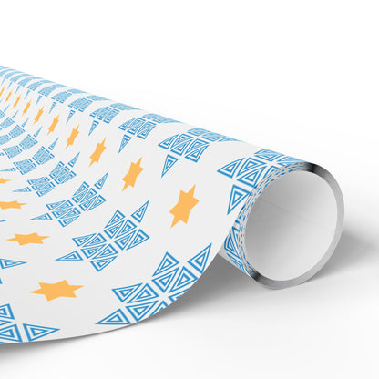 Blue/Gold Star of David Hanukkah Wrapping Paper