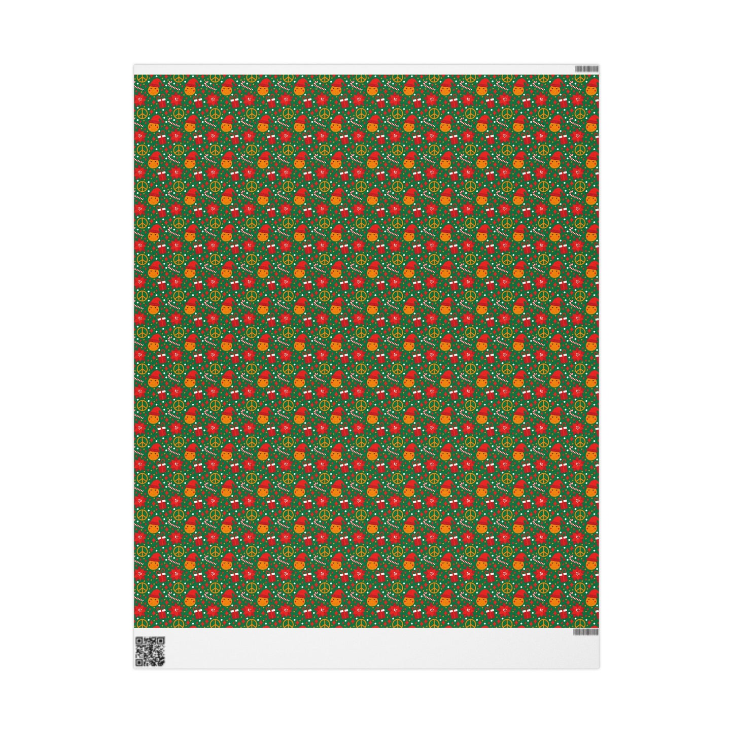 Smiley Face/Santa Hat/Poinsettia Christmas Wrapping Paper