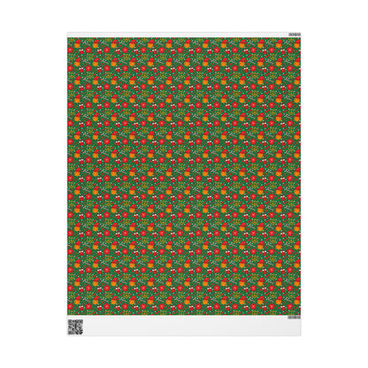 Smiley Face/Santa Hat/Poinsettia Christmas Wrapping Paper