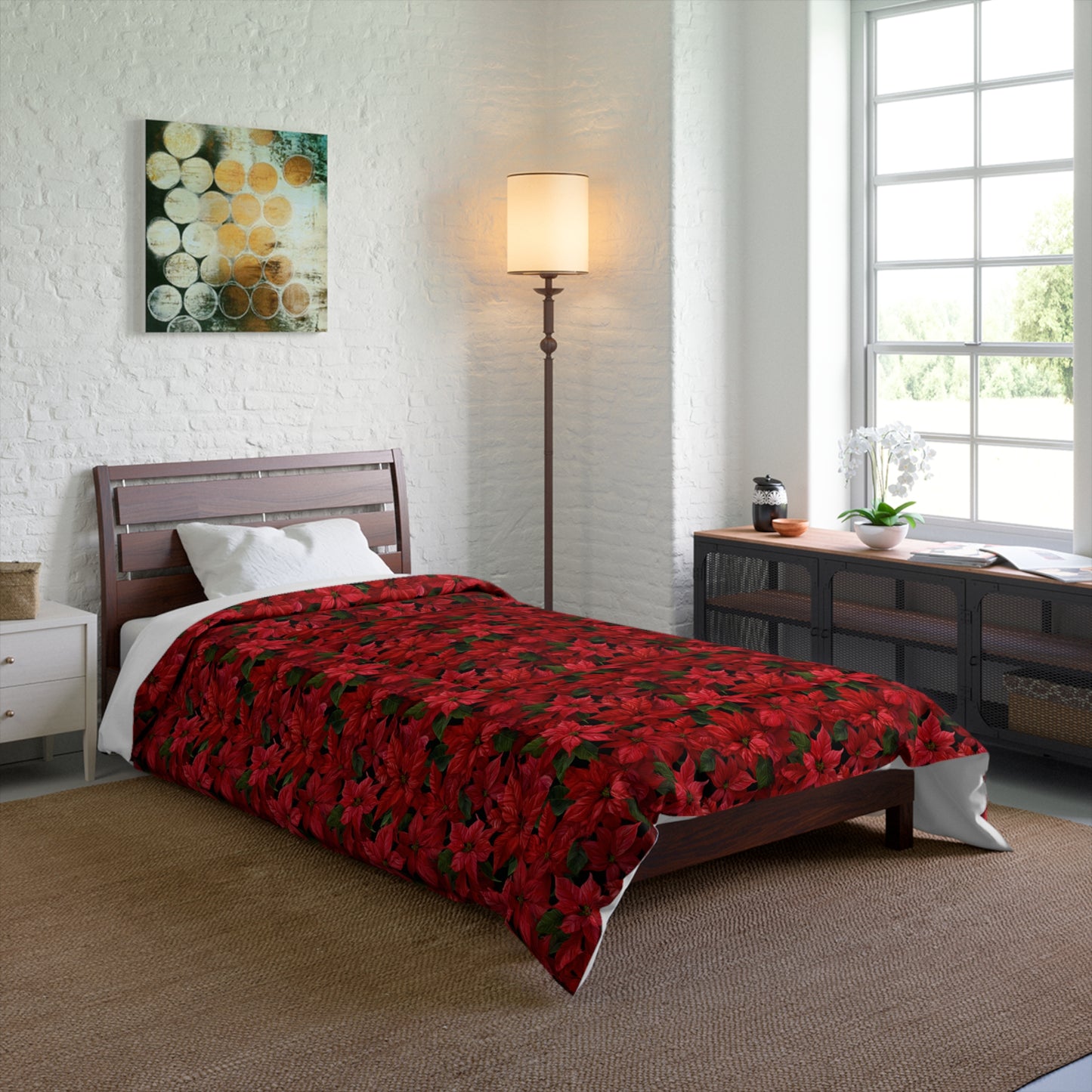 Crimson Noel Garden Comforter