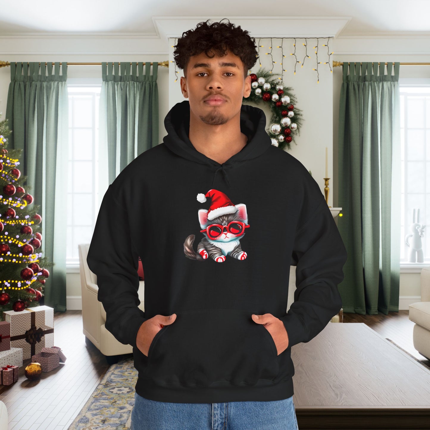 Santa Kitten Heavy Blend™ Hooded Sweatshirt