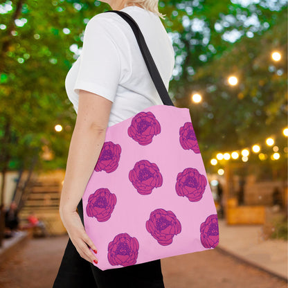 Rosy Dream Peonies Canvas Tote Bag