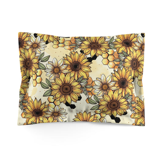 Honeycombs & Sunflowers Microfiber Pillow Sham