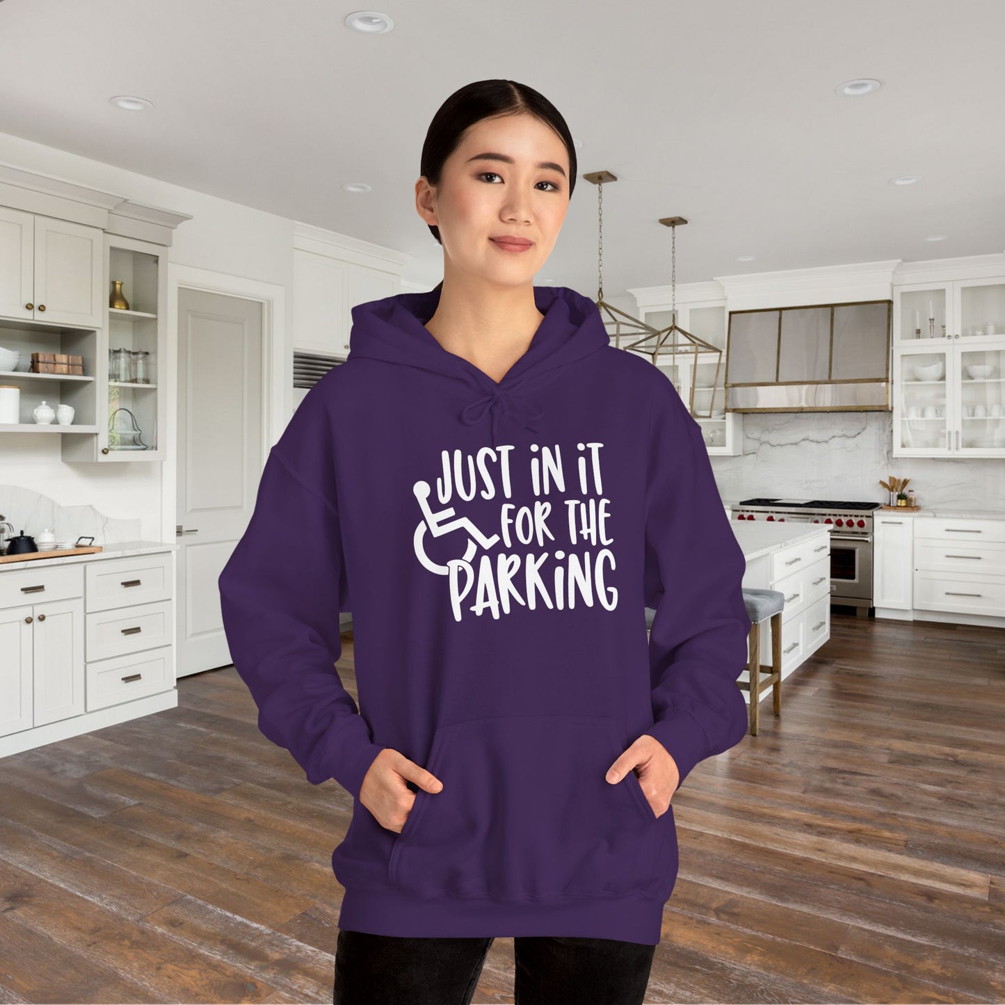 Just In It For The Parking (Wheelchair User) Adult Heavy Blend™ Hoodie