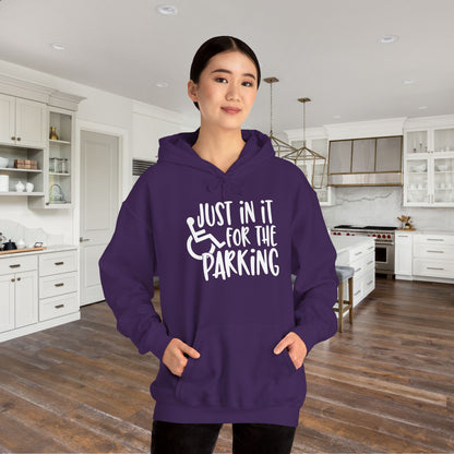 Just In It For The Parking (Wheelchair User) Adult Heavy Blend™ Hoodie