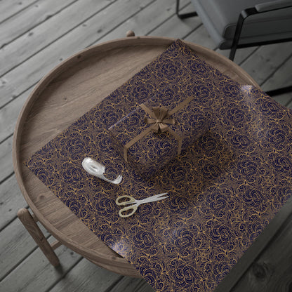Golden Midnight Radiance Mandala Wrapping Paper