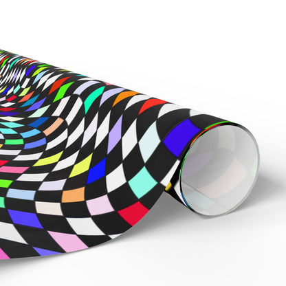 Warped Colorful Checkered Wrapping Paper
