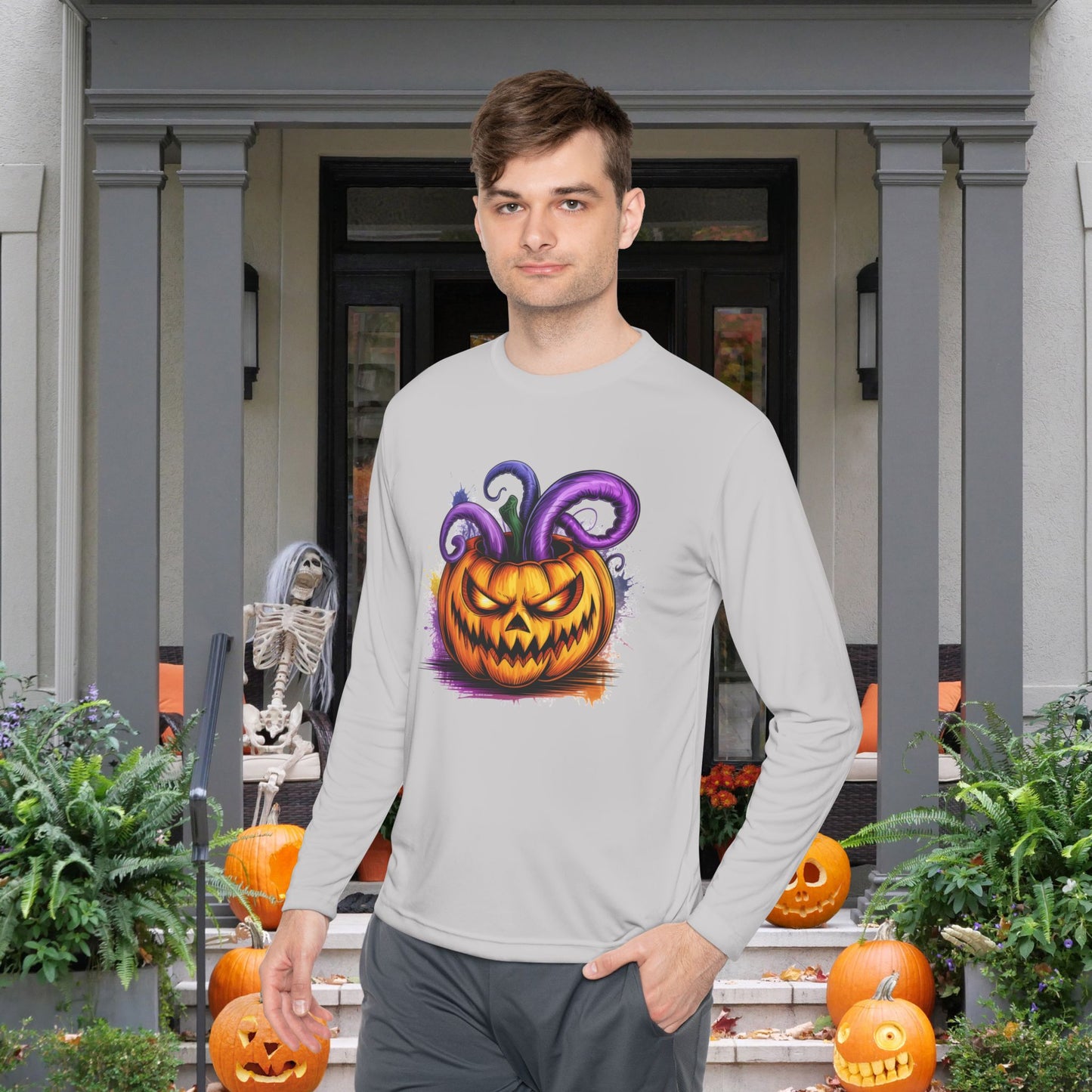 Creepy Jack Adult Long Sleeve Tee