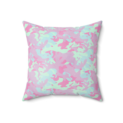 Berry Sorbet Camo Throw Pillow