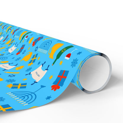 Illuminated Symbols Hanukkah Wrapping Paper