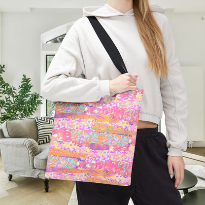 Wild Tropic Collage Canvas Tote Bag