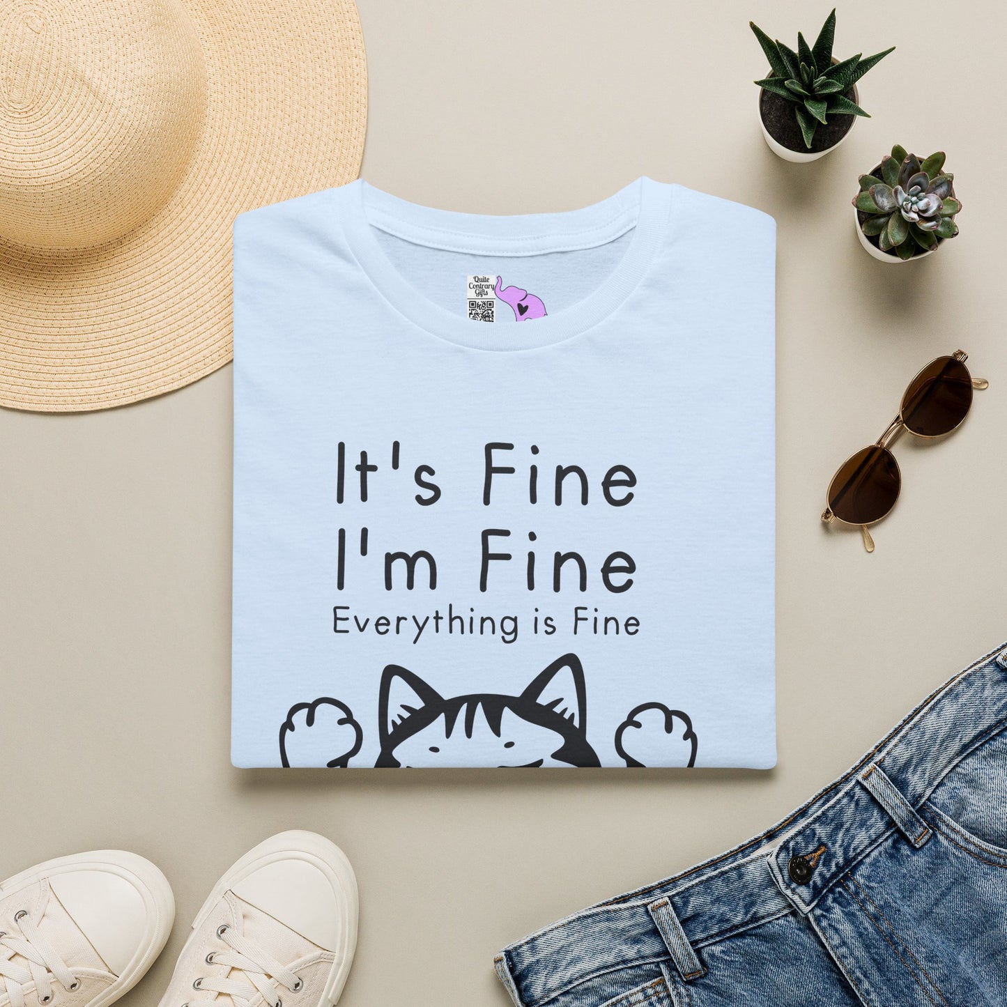 It's Fine I'm Fine Everything's Fine (Cat) Adult T-shirt