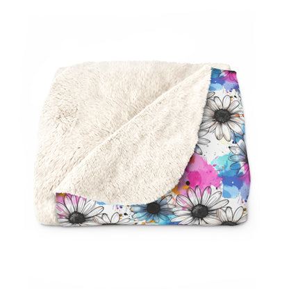 Watercolor Daisy Dream Fleece Blanket