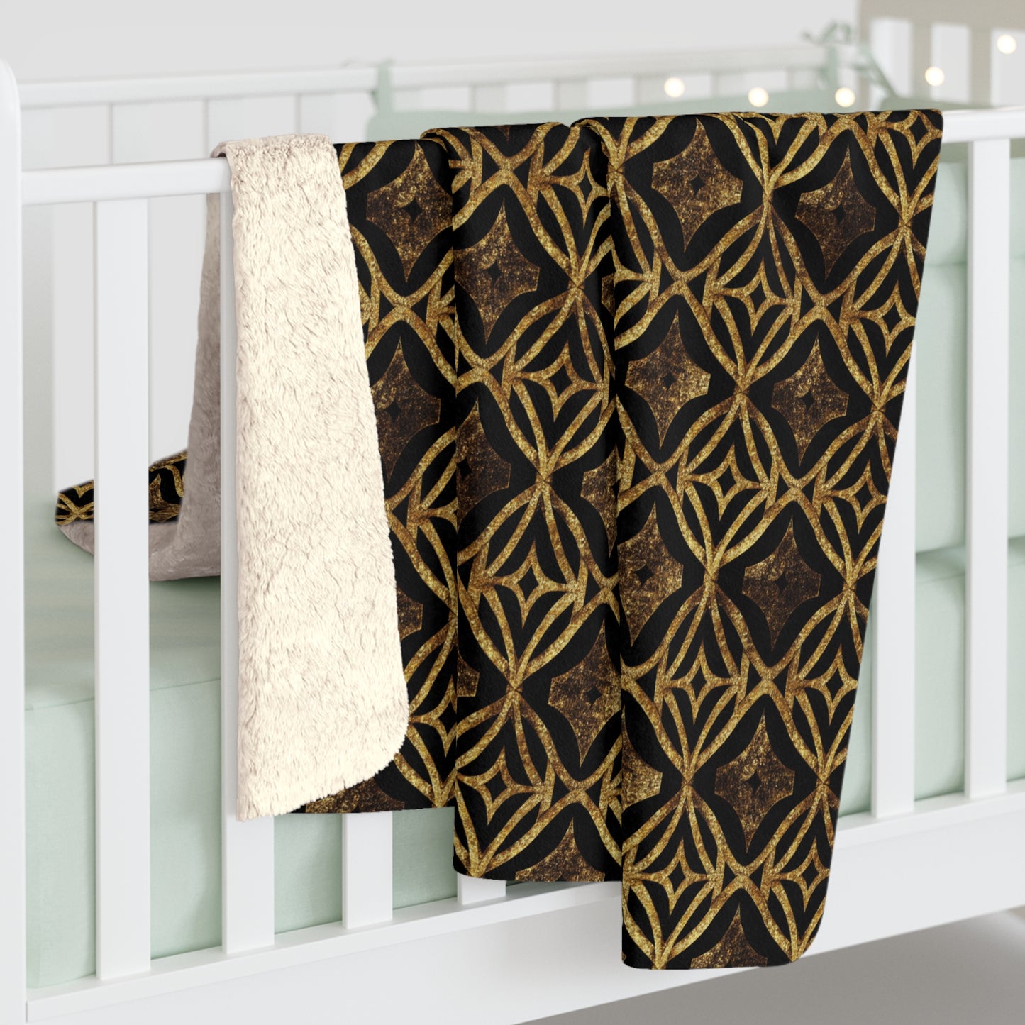 Golden Star Lattice Fleece Blanket