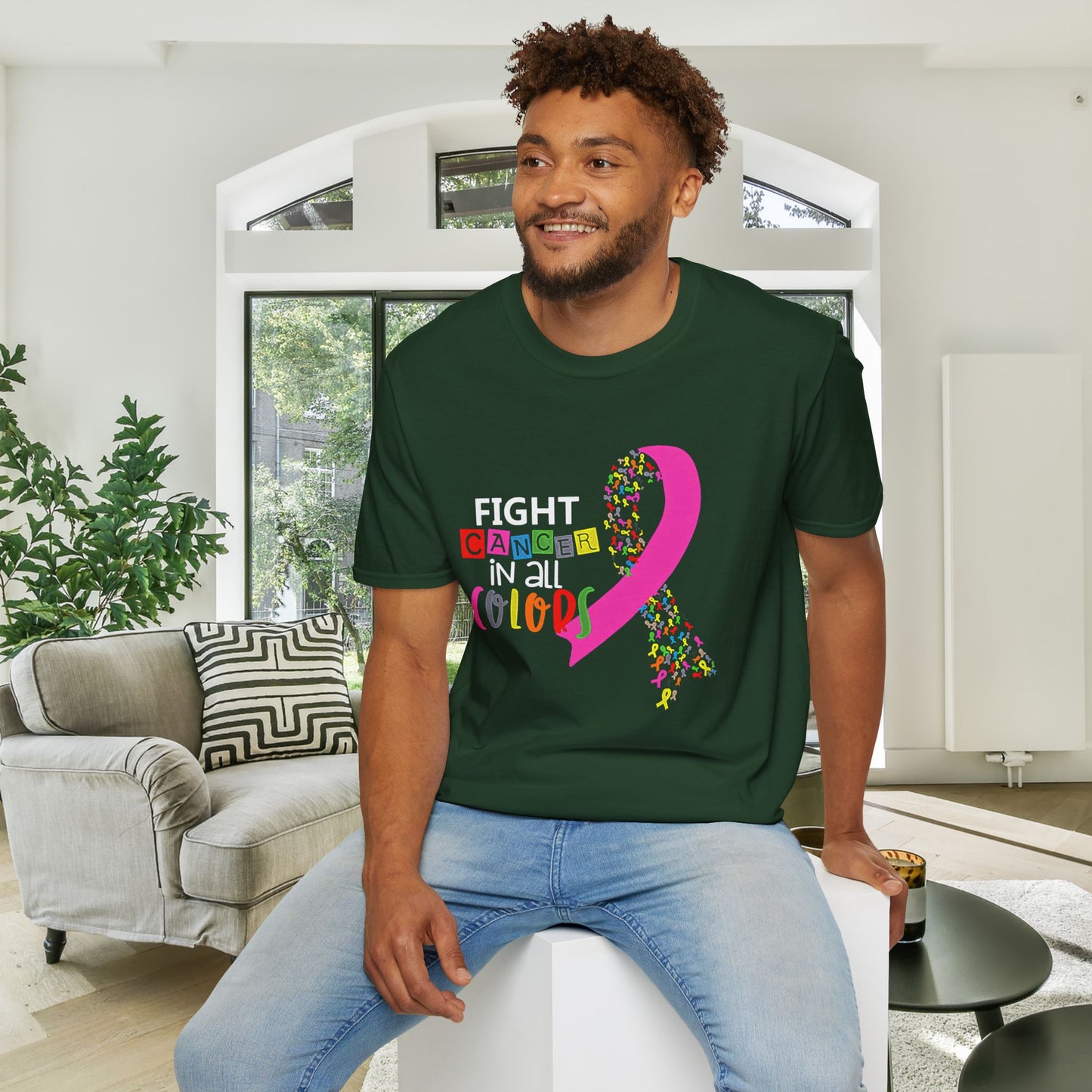 Fight Cancer All Colors 2 Adult T-shirt