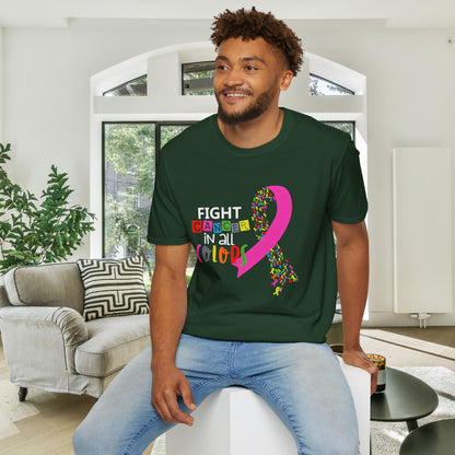 Fight Cancer All Colors 2 Adult T-shirt
